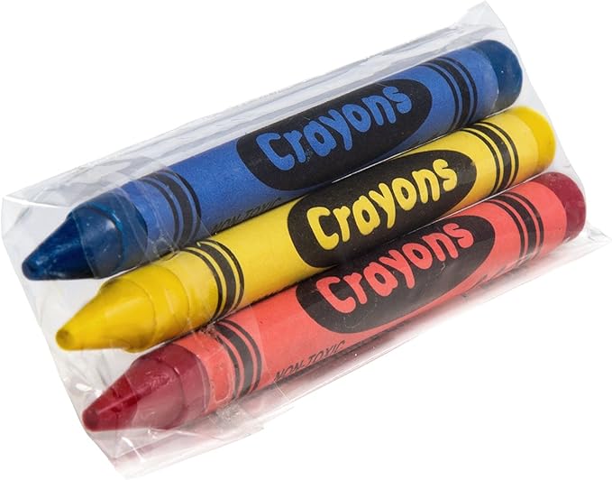 AmerCareRoyal Non-Toxic Crayons for Kids, Case of 720, 3-Pack Individually Cello Wrapped - Assorted Colors for Family Restaurants, Classroom, Parties and Activities, Toddler Crayons, Crayons in Bulk