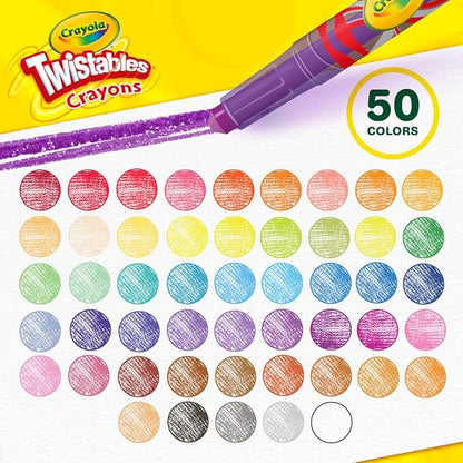 Crayola Mini Twistables Crayons for Kids (50ct), Arts & Crafts Supplies, Toddler Crayons for Coloring Books, Easter Basket Stuffer for Kids, Gifts