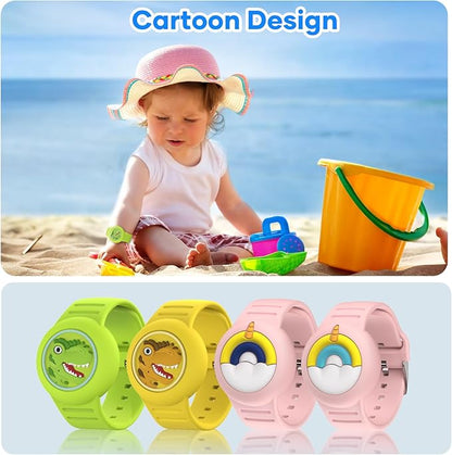 Waterproof Airtag Bracelets for Kids，Apple Air tag Holder for Kids-Soft Silicone Hidden Air tag Wristband - Lightweight AirTag Watch Band for Child