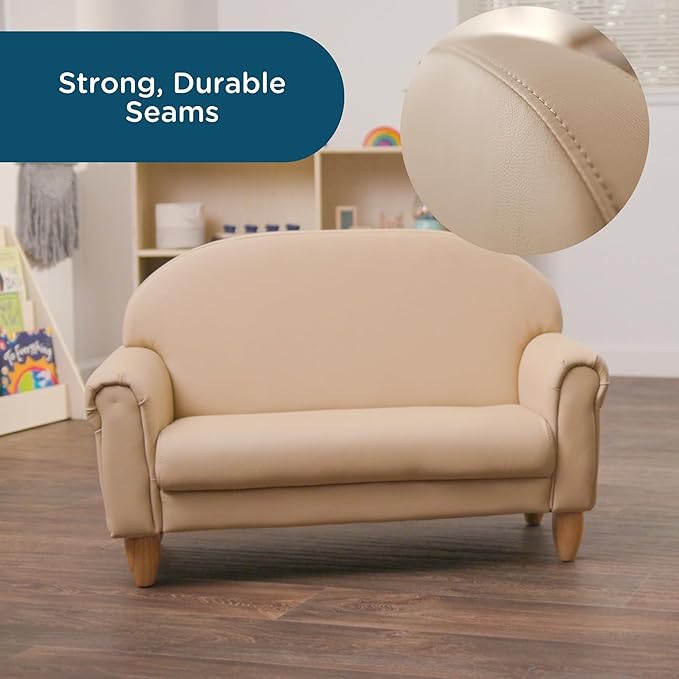 Children's Factory As We Grow Chair and Couch, Flexible Seating for Daycare or Preschool, Kids Reading Couch, Playroom Furniture, Buff