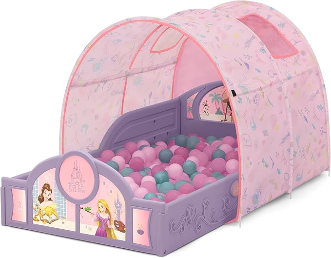 Delta Children - Disney Princess Sleep and Play Toddler Bed with Tent, Purple/Pink