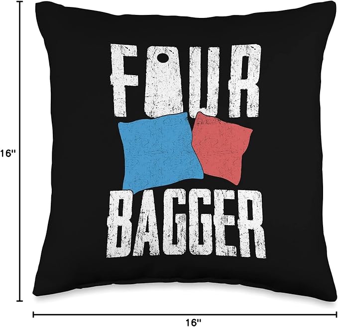 Cornhole Gifts for Men, Women & Kids Funny Bean Bags Cornhole Player Throw Pillow, 16x16, Multicolor