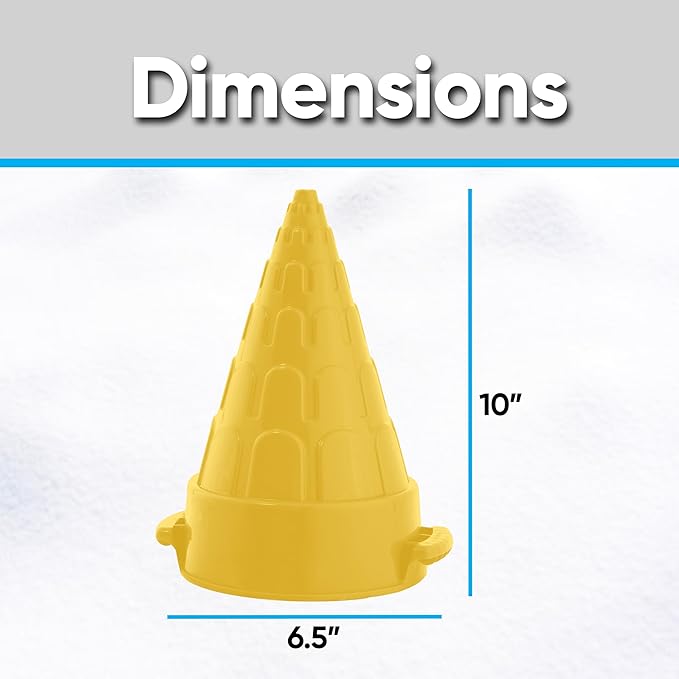 Superio Snow Brick Maker Igloo Fort Form Cone Shaper Outdoor Winter Snow Toys Sand Castle Building Kit for Adults and Kids Sandbox, Beach, Sand Toys (Yellow, 2)