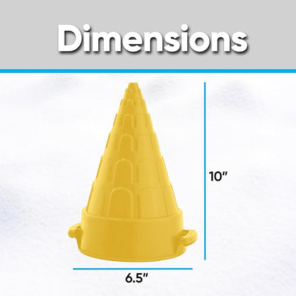 Superio Snow Brick Maker Igloo Fort Form Cone Shaper Outdoor Winter Snow Toys Sand Castle Building Kit for Adults and Kids Sandbox, Beach, Sand Toys (Yellow, 2)