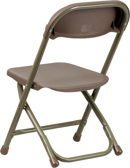 Flash Furniture 2 Pk. Kids Brown Plastic Folding Chair