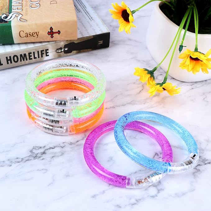 48 Pack Glow in The Dark Bracelets, LED Bracelets Party Supplies, LED Glow Stick Bracelet Christmas Party Supplies Light Up Party Favors for Concerts, Festivals, Sports, Parties, Night Events