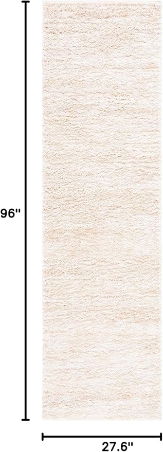 SAFAVIEH Berber Shag Collection Runner Rug - 2'3" x 8', Ivory & Beige, Non-Shedding & Easy Care, 1.2-inch Thick Ideal for High Traffic Areas in Living Room, Bedroom (BER563A)