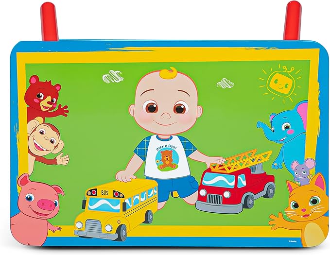 Delta Children - CoComelon 4-Piece Toddler Room-in-a-Box Set – Includes Sleep and Play Toddler Bed, Table, 1 Chair and Toy Box, Green