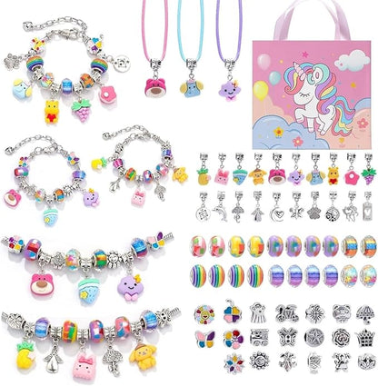 Eihatfif Charm Bracelet Making Kit,Unicorn/Mermaid Crafts Gifts Set for Girls Teens Age 4-12，Jewelry Making Supplies Beads