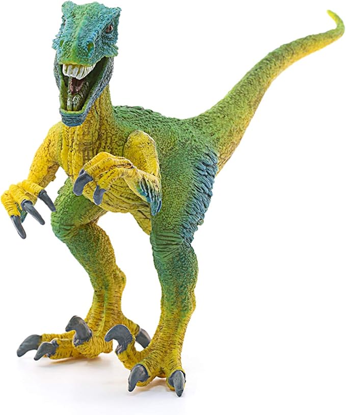 Schleich Dinosaurs Realistic Velociraptor Figurine with Moving Jaw - Detailed Prehistoric Jurassic Dino Figurine and Toy Truck, Durable for Fun Play for Boys and Girls, Gift for Kids Ages 4+