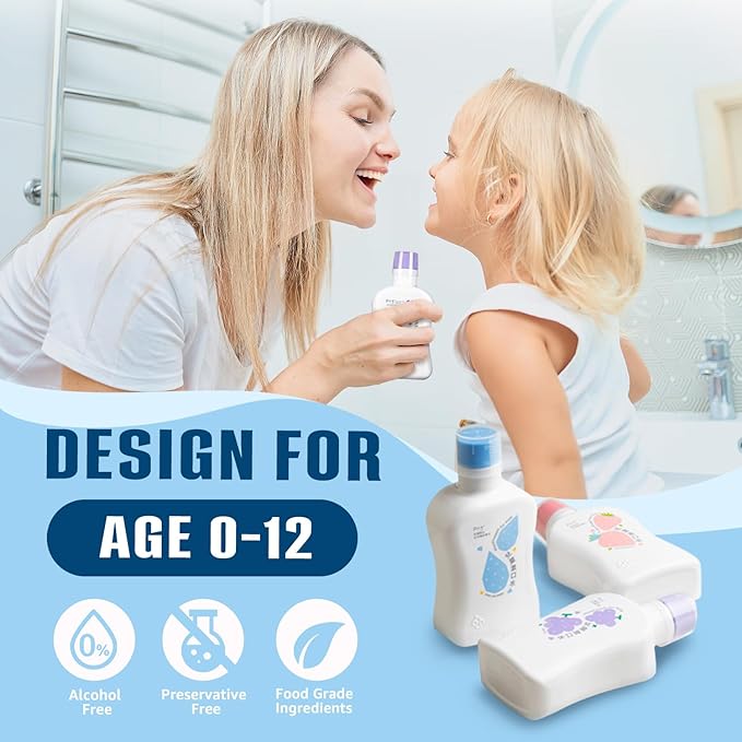 Kids mouthwash, Alcohol Fluoride Free Mouthwash for Kids, Natural P113+, Original Flavor, 11.08 fl oz