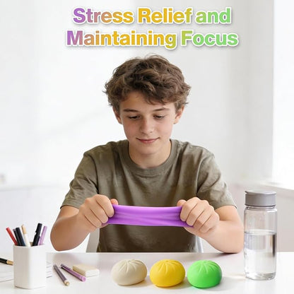 Dumpling Squishy Mystery Box, Dumplings Squeeze Stress Balls for Kids & Adults, Sensory Fidget Toys for Anxiety Relief, Crazy Fun Squishy Dumpling Ideal Gift for Boys,Girls,Teens (Purple)