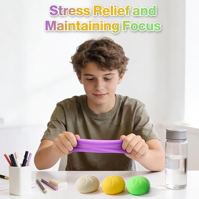 Dumpling Squishy Mystery Box, Dumplings Squeeze Stress Balls for Kids & Adults, Sensory Fidget Toys for Anxiety Relief, Crazy Fun Squishy Dumpling Ideal Gift for Boys,Girls,Teens(Pink)