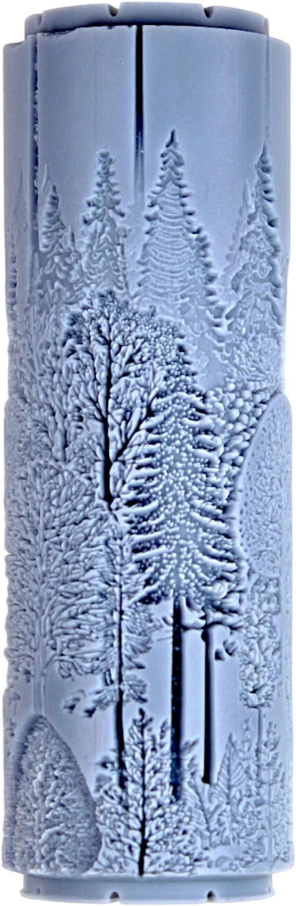 Pinewood Canopy Clay Texture Roller (4") - Seamless Meadow Set #01 - Embossing Pattern Roller for Polymer & Ceramic Clay, Pottery & Crafts