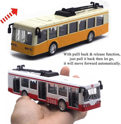 OTONOPI Toy Train Set Subway Bullet Train High Speed Locomotive Engine Die Cast Model Car for Kids Pack of 4