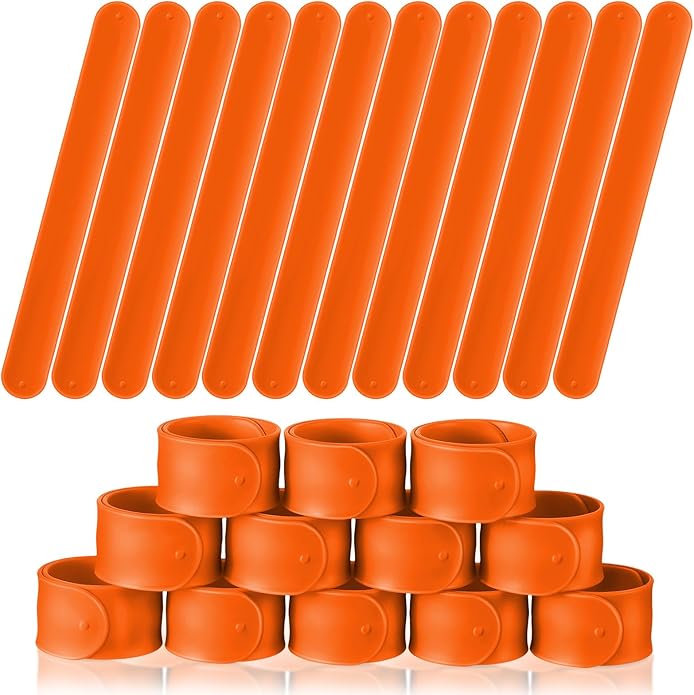 12 Pcs Silicone Slap Bracelets DIY Slap Bands Party Favors Bulk Blank Soft Wristband Wrist Snap Band for Craft Project DIY Painting Birthday Party Halloween Christmas