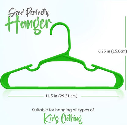 Utopia Home 20 Pack Kids Hangers - 11.5 Inch Plastic Baby Hangers for Closet - Childrens Hanger for Clothes & Infant Hanger for Closet - Ideal for Everyday Standard Use (Green)