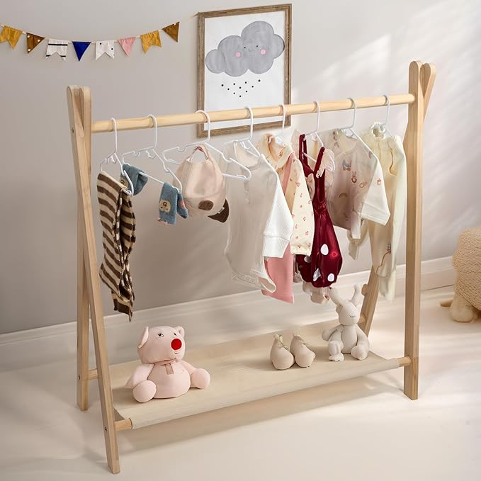 Baby Hangers, 60PCS White Kids Hangers, Multifunctional Kids Clothes Hangers, Toddler Hangers for Kids Toddlers and Children, Durable Hangers for Kids, Stackable Design for Spacing Saving