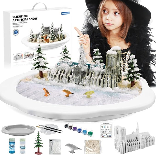 Snow Making Experiment Kits, Snow Making Fun Science Kits for Kids, DIY Educational Painting 3D Snow Scene Science Experiment Kit Snow Making Experiment Scene Painting DIY Model Science Toys-3001