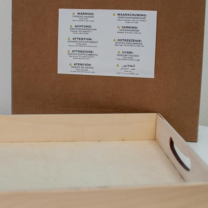 Ulanik Sorting Tray Toddler Montessori Toys for 3 Year Old + Kids Wooden Montessori Tray for Preschool Learning Color Sorting and Counting — No Sections