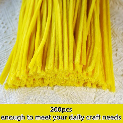 Qirimoi Yellow Pipe Cleaners Craft Pipe Cleaners Bulk Pipecleaners Crafts Supplies，200Pcs Yellow