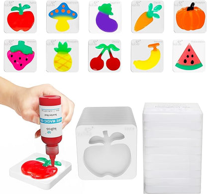 Kiditos Magic Water Elf Powder Refill 5 Packs+Fruit Mold Set