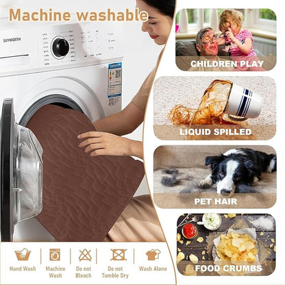 XINEAGE 100% Waterproof Recliner Chair Covers with Elastic Straps, Nonslip Reclining Couch Covers Washable Recliner Couch Cover with Pockets Furniture Protector for Pets Dogs (Coffee, 23")