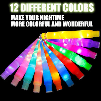 25 PCS Light up Glow Sticks for Kids 4-8-12, Bulk Party Pack Glow Bracelets Necklaces for Toddlers, Glow in The Dark Party Supplies, Birthday Return Gifts Treats (12 Colors)