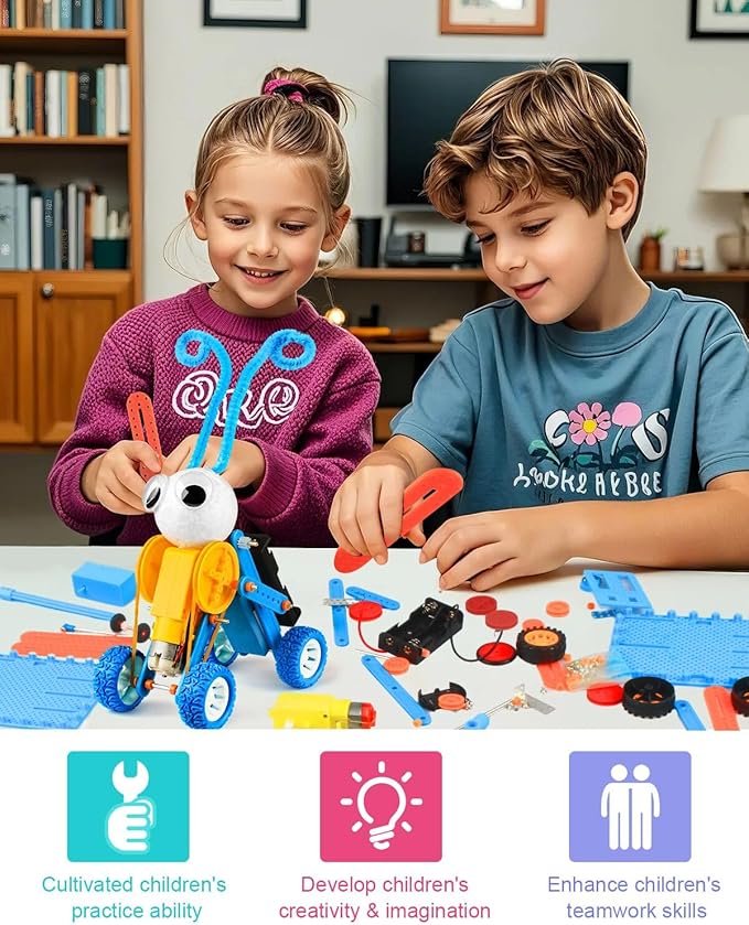 Poraxy STEM Kits for Kids Age 5-7 8-10, 6 Set Robot Building Toys for Ages 8-13, Science Activities Engineering Crafts Projects 6-8 8-12, Birthday Gifts for Boys Girls 6 7 8 9 10 11 12 13 Year Old