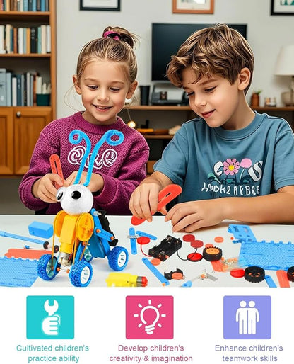 Poraxy STEM Kits for Kids Age 5-7 8-10, 6 Set Robot Building Toys for Ages 8-13, Science Activities Engineering Crafts Projects 6-8 8-12, Birthday Gifts for Boys Girls 6 7 8 9 10 11 12 13 Year Old