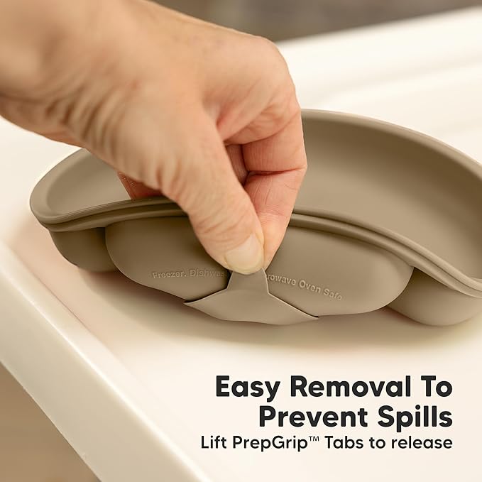 KeaBabies Suction Plates for Baby, Toddler - 3-Pack 100% Silicone Toddler Plates, Divided Baby Plates with Suction, Silicone Plates for Baby, Kids, BPA-Free, Microwave, Dishwasher Safe (Marsh)