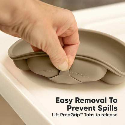 KeaBabies Suction Plates for Baby, Toddler - 3-Pack 100% Silicone Toddler Plates, Divided Baby Plates with Suction, Silicone Plates for Baby, Kids, BPA-Free, Microwave, Dishwasher Safe (Marsh)