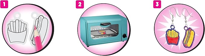 Just Play Shrinky Dinks Jewelry Set, 60 Shrinky Dinks, Kids Arts and Crafts Activity Set, Kids Toys for Ages 5 Up, Amazon Exclusive