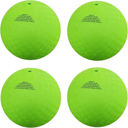 AppleRound 8.5-inch Dodgeball Playground Balls, Pack of 4 Balls with 1 Pump, Official Size for Dodge Ball, Handball, Camps and Schools