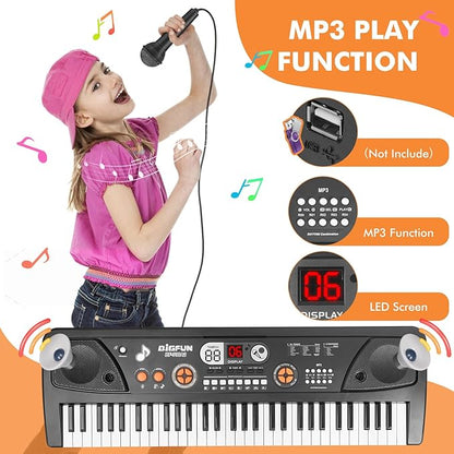61 Key Upgrade Piano Keyboard for Kids Beginners Electronic Keyboards Pianos with LCD Screen Microphone Musical Instrument Toys for 3 4 5 6 7 8 Year Old Boys Girls Gifts