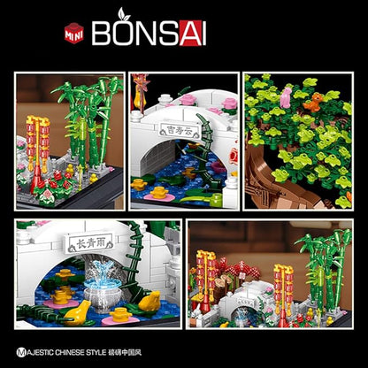 Bonsai Tree Building Sets,Oriental Style Bonsai Architectural Building Kits for Adults,Bonsai Tree Building Blocks Set for Kids 6+,Ideal Gift for Home Décor or Office Art(1286pcs)