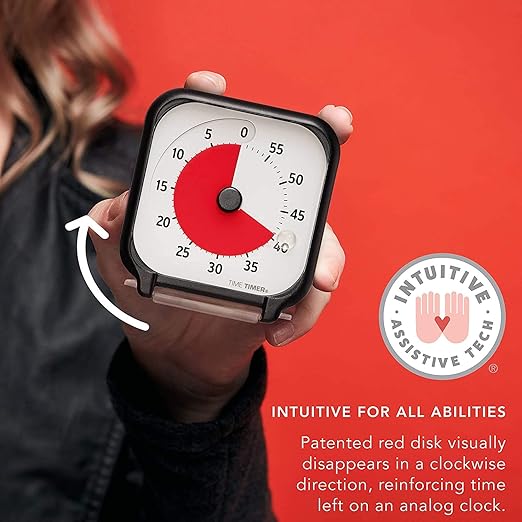 Time Timer 3 inch Visual Timer — 60 Minute Kids Desk Countdown Clock with Dry Erase Activity Card and Desktop App Access — for Kids Classroom, Homeschool Study Tool, Task Reminder, Home and Kitchen