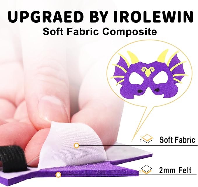 iROLEWIN Dinosaur-Costume for Kids Dragon Cape Mask as Boys Girls Dino Dress-Up Clothes for Play Toys Birthday Party Gifts