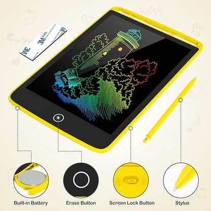 2 Pack LCD Writing Tablet, Colorful Screen Doodle Board 8.5 Inch Drawing Tablet for Kids, Learning Toys Birthday Gifts Travel Activity Games for 3 4 5 6 Year Old Boys and Girls Toddlers（Yellow Green）