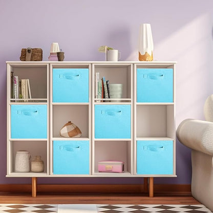 Shellkingdom Storage Bins, Foldable Fabric Storage Cubes And Cloth Storage Organizer Drawer For Closet And Toys Storage,2 Pack（Light Blue）