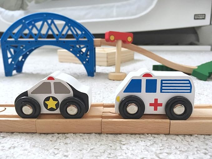 NIMNIK Wooden Cars for Toddlers Bus Engine Emergency Vehicles | Small Cars, Mini Transportation Vehicles | Educational Toy for Early Learning for 3-10 Year Olds
