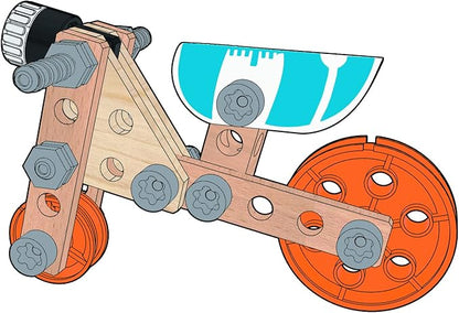 Hape Junior Inventor Deluxe Experiment Kit | 57 Piece Construction Building Toys, STEAM Science Kit for Kids 4 Years and Up (E3032A)