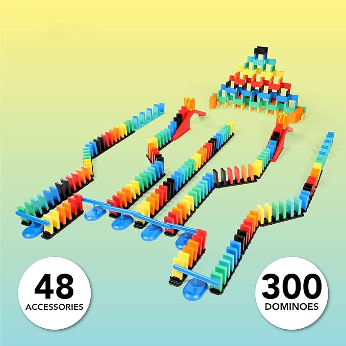 Bulk Dominoes Pro-Domino Kit | Dominoes Set, STEM STEAM Small Toys, Family Games for Kids, Kids Toys and Games, Building, Toppling, Chain Reaction Sets (Rapid Track Kit)