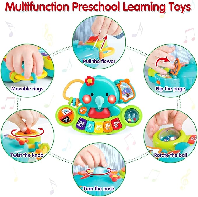 Baby Piano Toy 6 to 12 Months Light Up Music Baby Toys for 6 9 12 18 Months Early Learning Educational Piano Keyboard Infant Babies Girl Toy 1 Year Old Boy Girls Gift