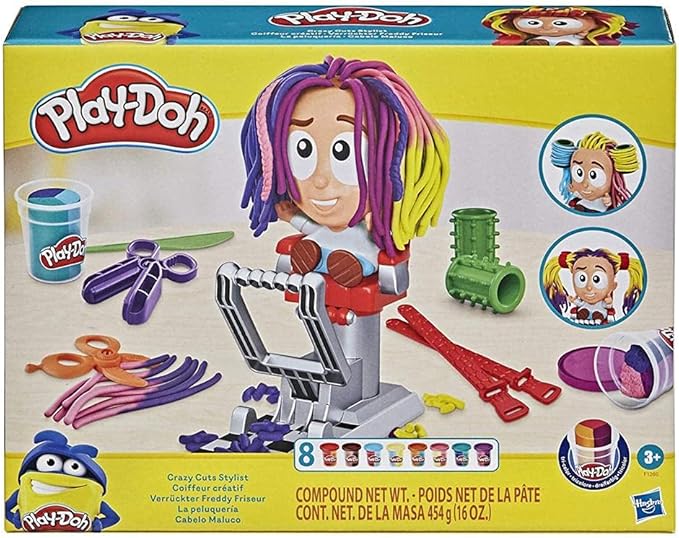 Play-Doh Crazy Cuts Stylist Set, Hair Salon Toy with Tools & 8 Tri-Color Cans, Back to School Classroom Supplies, Kids Arts & Crafts, Preschool Toys, Ages 3+