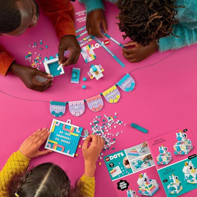 LEGO DOTS Unicorn Creative Family Set, 5in1 Toys with Letter Board, Bracelet Making Craft Set, Creative Hobby for Girls and Boys from 6 Years 41962