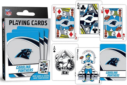 MasterPieces - NFL Playing Cards, Officially Licensed Carolina Panthers Football Deck, Family Games for Adults and Kids, Standard Index