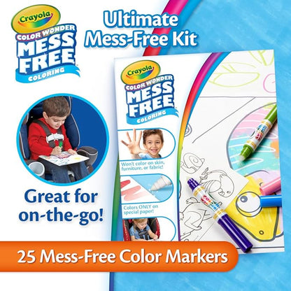 Crayola Color Wonder Mess Free Coloring Kit (50+ Pcs), Mess Free Markers, Mess Free Coloring Pages, Carrying Case, Toddler Gifts
