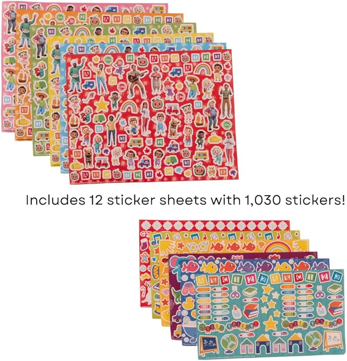 Innovative Designs Cocomelon Creative Coloring Canvas Painting and Activity Set for Kids, 1000+ pcs