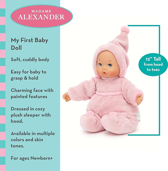 Madame Alexander 12-Inch My First Baby Doll, Mint, Light Skin Tone